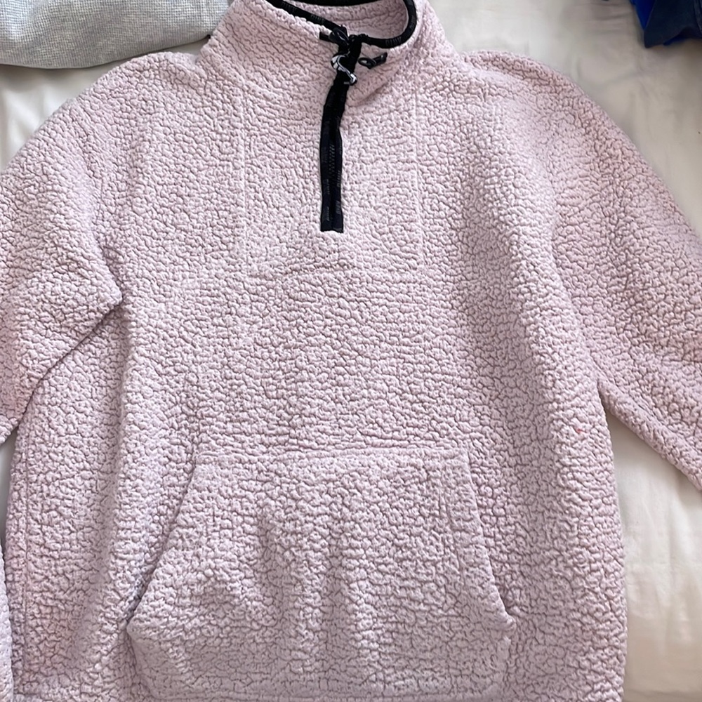 Pink quarter zip sweater